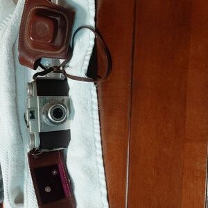 Antique Vintage Kodak Pony 146 Camera with Original Brown Leather Case UNTESTED